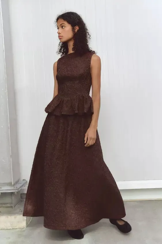 Жаккардовая юбка миди ZARA Жаккардовая юбка миди ZARA