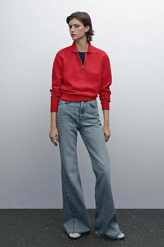 Джемпер-поло Milano с полумолнией Джемпер-поло Milano с полумолнией