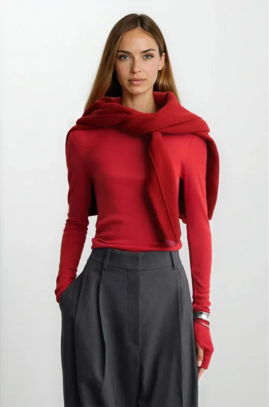 Лонгслив из тонкой шерсти мериноса Лонгслив из тонкой шерсти мериноса