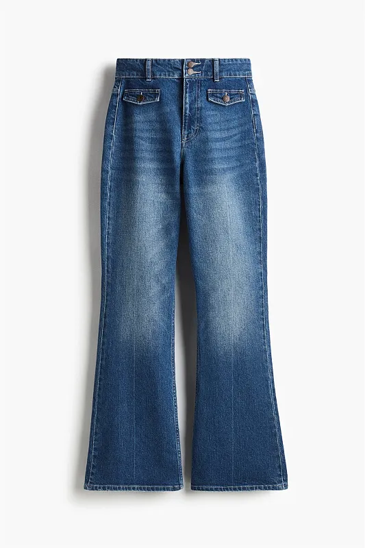 Расклешенные джинсы с высокой посадкой H&M Расклешенные джинсы с высокой посадкой H&M